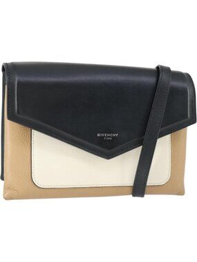 GIVENCHY Shoulder Bag Leather Black Silver